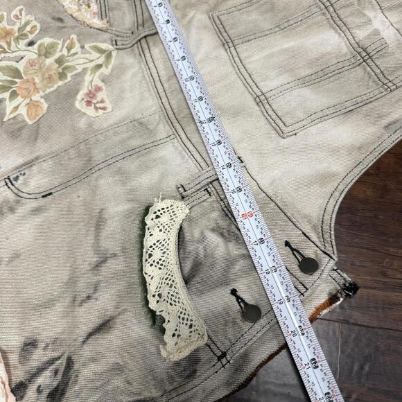 Handmade Up-cycled Magnolia Pearl inspired quilted Miner Overalls NWT - Picture 14 of 16